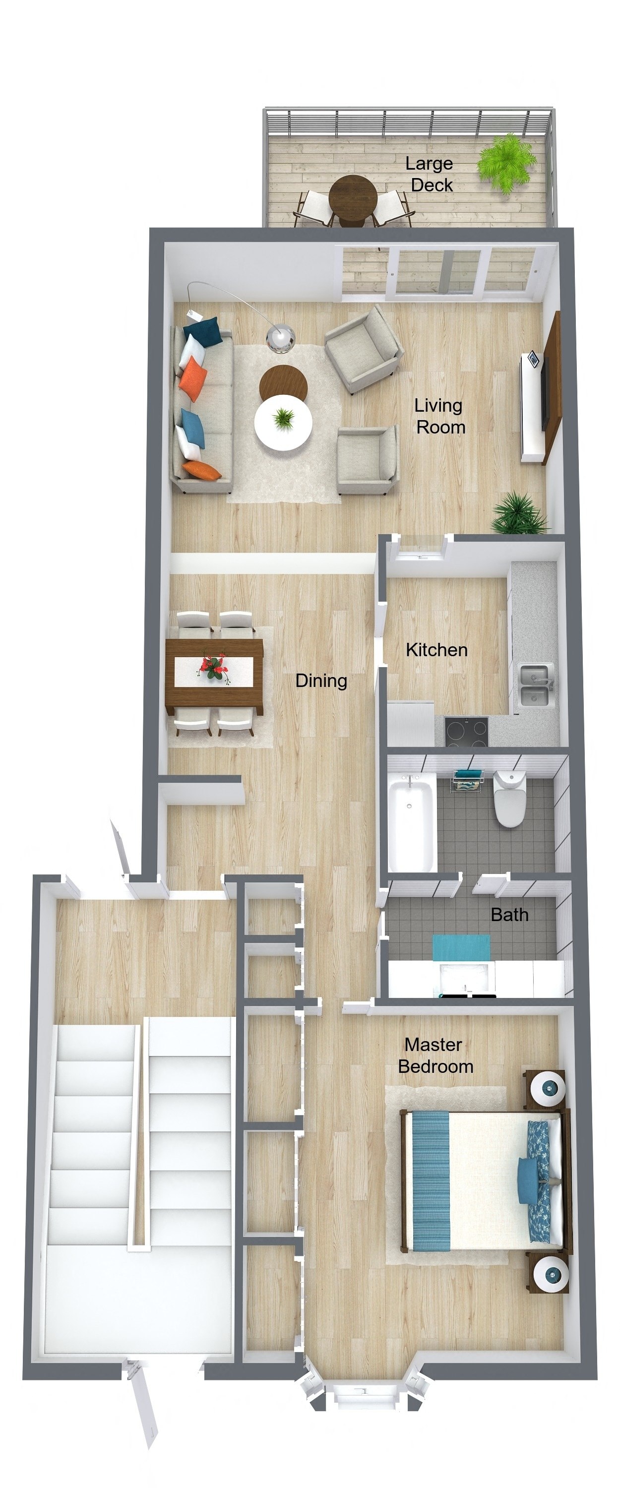 Floor plan layout diagram for 1x1 B Elite